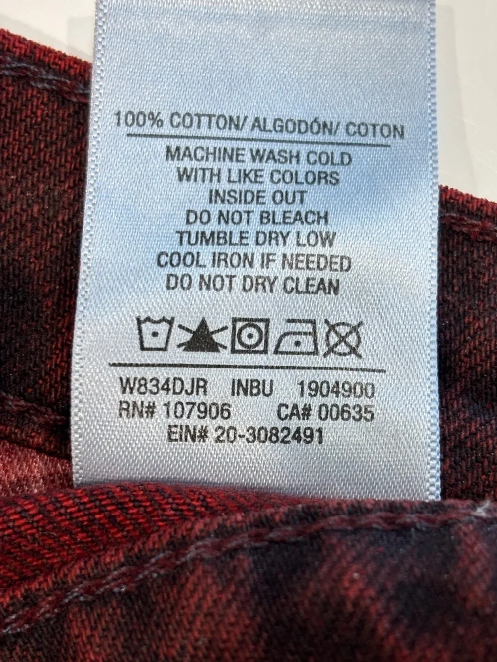 Hudson Viper Mini Denim Skirt - Burgundy Red Size 24 - Picture 11 of 11